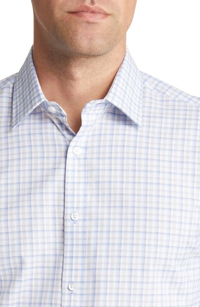 Daniel Hechter Trim Fit Box Check Cotton Dress Shirt In Blue