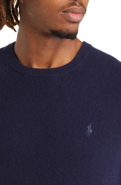 Shop Polo Ralph Lauren Cashmere Crewneck Sweater In Hunter Navy