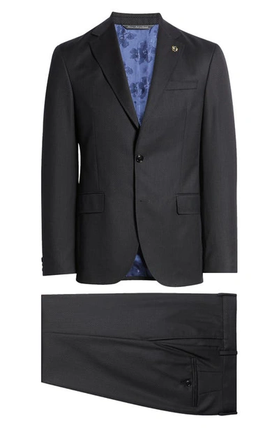Shop Ted Baker Roger Extra Slim Fit Microdot Wool Suit In Charcoal