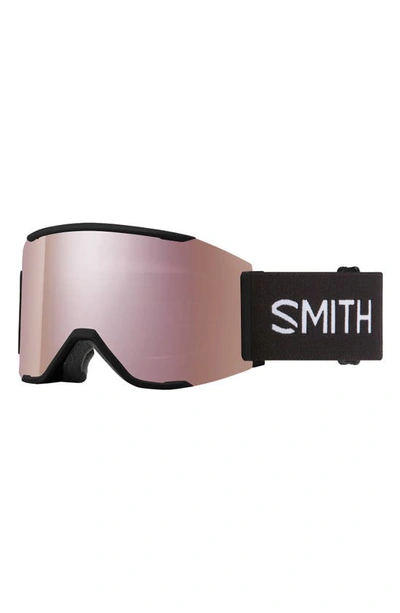 Shop Smith Squad Mag™ 170mm Chromapop™ Low Bridge Snow Goggles In Black / Rose Gold