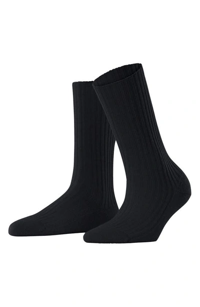 Shop Falke Cosy Wool Blend Boot Socks In Dark Navy