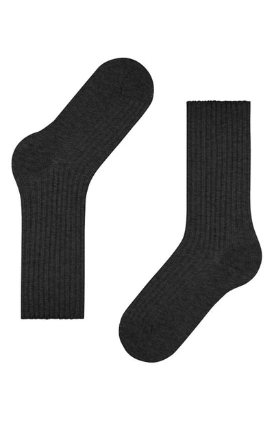 Shop Falke Cosy Wool Blend Boot Socks In Anthra.mel