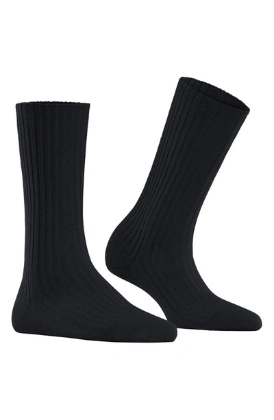 Shop Falke Cosy Wool Blend Boot Socks In Dark Navy