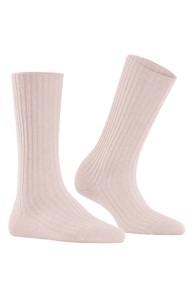 Falke Cosy Wool Blend Boot Socks In Light Pink