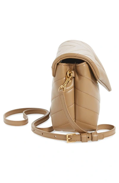 Shop Saint Laurent Toy Loulou Matelassé Leather Crossbody Bag In Natural Tan