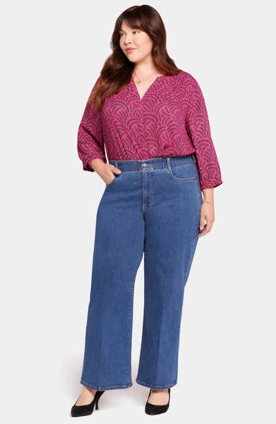 Nydj Waist Match Major Wide Leg Jeans In Waterfall