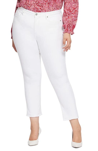 Shop Nydj Sheri Ankle Fray Hem Slim Jeans In Optic White