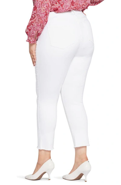 Shop Nydj Sheri Ankle Fray Hem Slim Jeans In Optic White