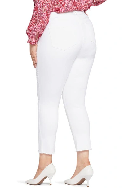 Nydj Sheri Ankle Fray Hem Slim Jeans In Optic White