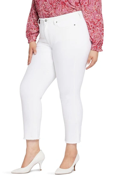 Shop Nydj Sheri Ankle Fray Hem Slim Jeans In Optic White