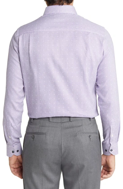 Shop Duchamp Tailored Fit Basket Weave Dress Shirt In Purple