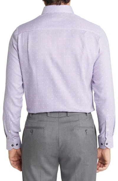 Duchamp Tailored Fit Basket Weave Dress Shirt In Purple
