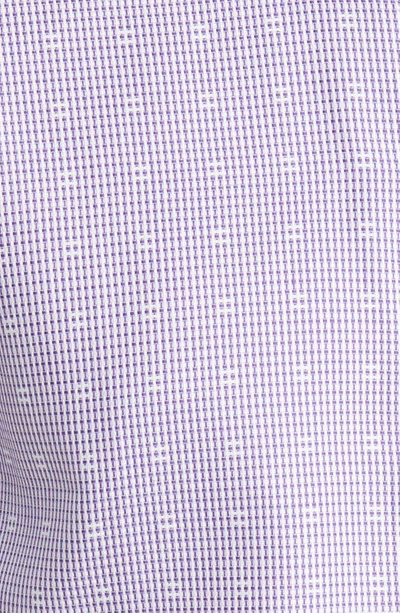 Shop Duchamp Tailored Fit Basket Weave Dress Shirt In Purple