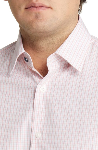 Duchamp Tailored Fit Check Dress Shirt In Red