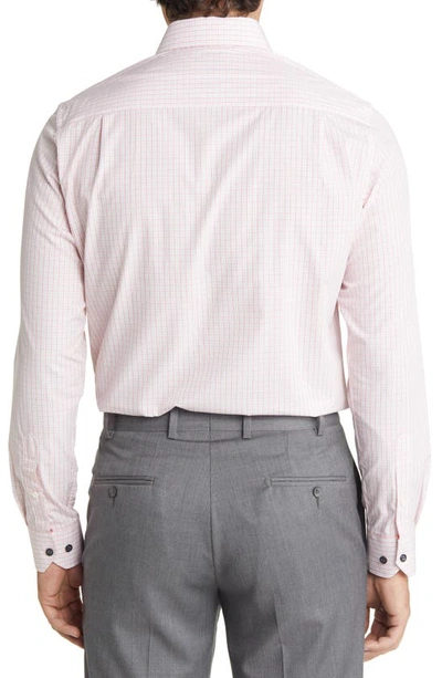 Duchamp Tailored Fit Check Dress Shirt In Red