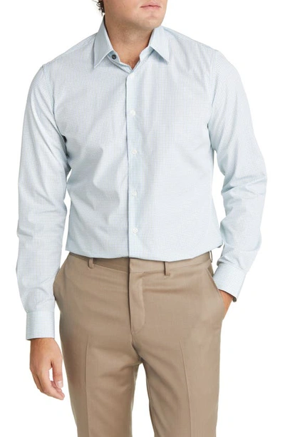 Duchamp Tailored Fit Check Dress Shirt In Green | ModeSens