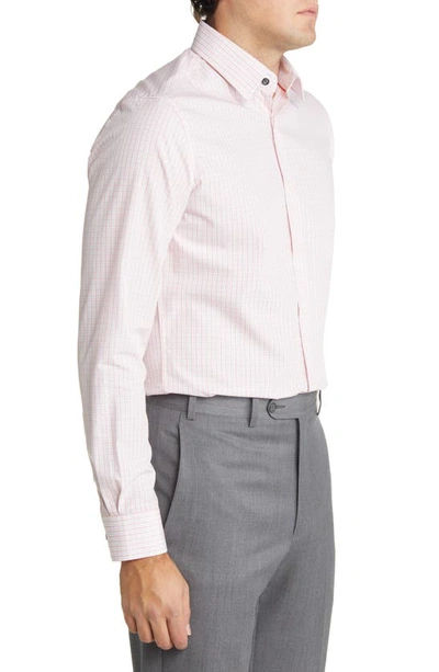 Shop Duchamp Tailored Fit Check Dress Shirt In Red