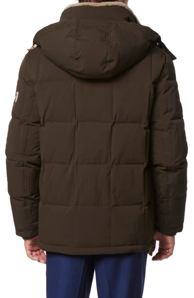 Shop Andrew Marc Gorman Genuine Shearling Lined Down Jacket In Jungle