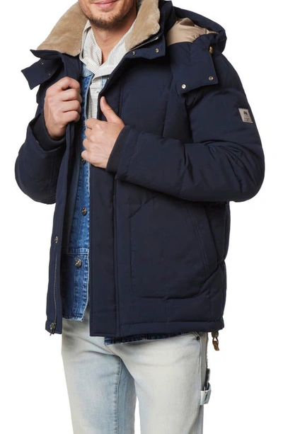 Shop Andrew Marc Gorman Genuine Shearling Lined Down Jacket In Ink