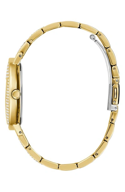 Shop Guess Crystal Pavé Bracelet Watch, 36mm In Gold/gold/gold