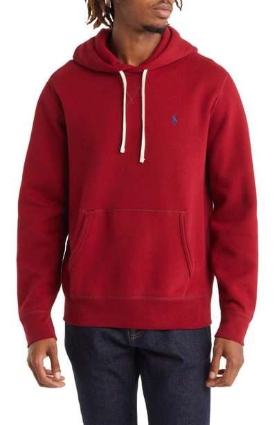 Shop Polo Ralph Lauren Fleece Pullover Hoodie In Holiday Red