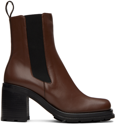 Shop By Far Brown Elijah Boots In Seq Sequoia