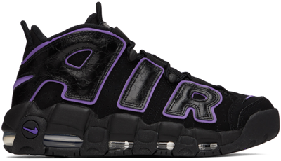 Shop Nike Black & Purple Air More Uptempo '96 Sneakers In Black/action Grape-w