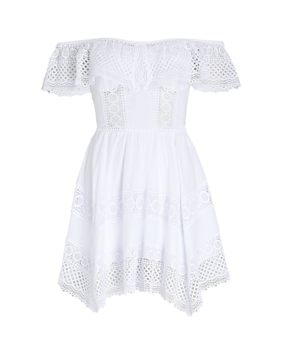 Shop Charo Ruiz Vaiana Off-the-shoulder Mini Dress In White
