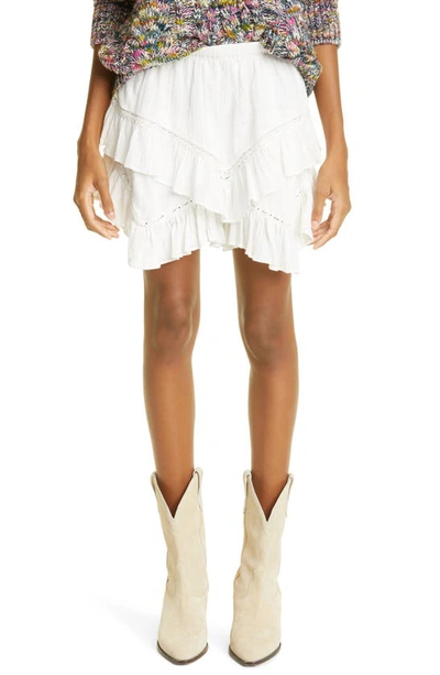 Shop Isabel Marant Étoile Jocadia Ruffle Mini Skirt In White