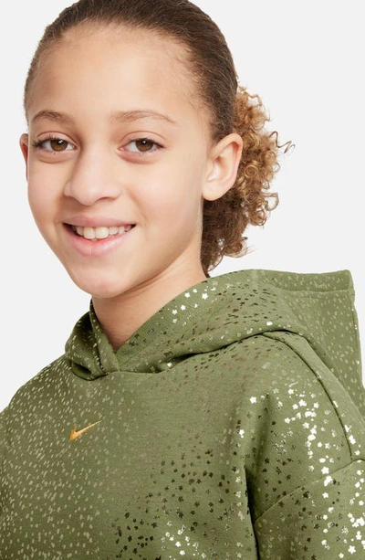 Shop Nike Kids' Foil Confetti Hoodie In Alligator/ Metallic Gold