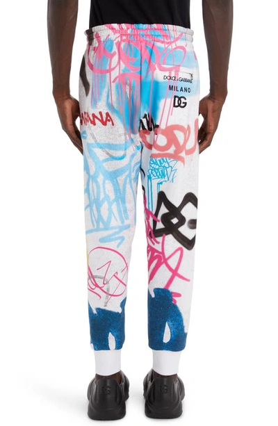 Dolce & Gabbana Geometric Print Cotton Jogging Pants