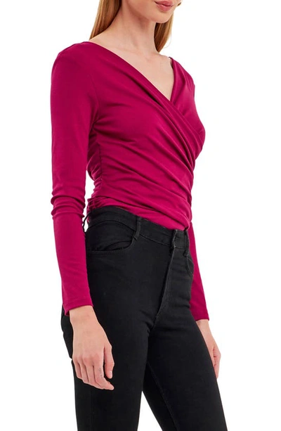 Endless Rose Shirred Crop Top In Berry