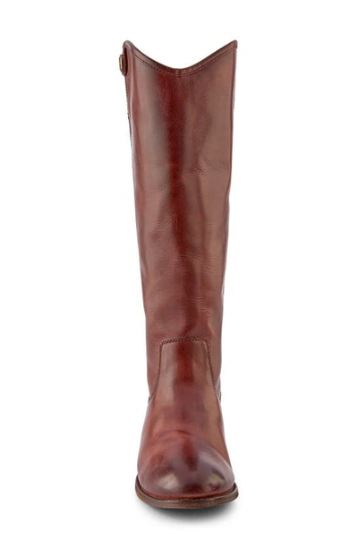 Shop Frye Melissa Button Knee High Boot In Mahogany Leather