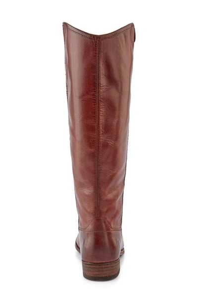 Shop Frye Melissa Button Knee High Boot In Mahogany Leather