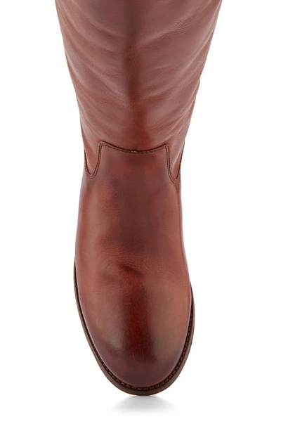 Shop Frye Melissa Button Knee High Boot In Mahogany Leather