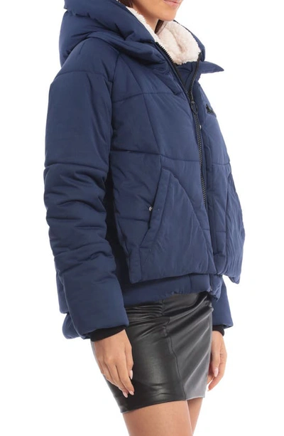 Shop Avec Les Filles Thermalpuff™ Hooded Utility Puffer Jacket In Navy