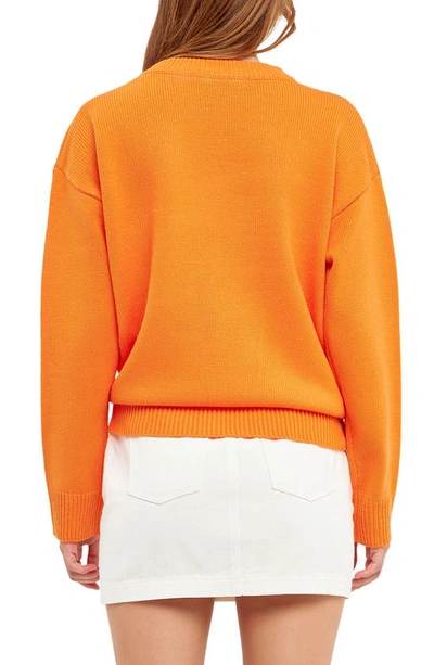 Shop English Factory Weekday Motif Sweater In Orange/ Red