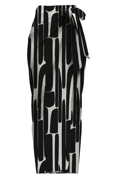 Shop Diarrablu Seur Hera Print Maxi Wrap Skirt In Black