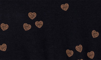 Shop Miles The Label Kid's Basketball Hearts Long Sleeve Stretch Organic Cotton Dress In Black