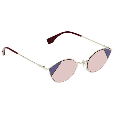 Shop Fendi Cut Eye Pink Cat Eye Ladies Sunglasses Ff 0342/s 0avb/u1 51 In Pink / Silver