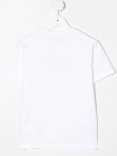 Shop Diesel Kids White T-shirt With Disturb Printed Logo In Bianco