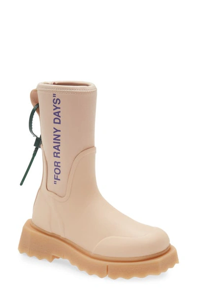 Shop Off-white Sponge Rubber Rain Boot In Pink Purple