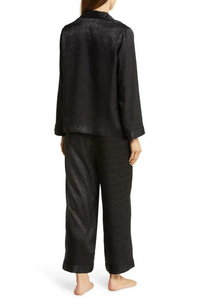 Shop Natori Infinity Jacquard Pajama Set In Black