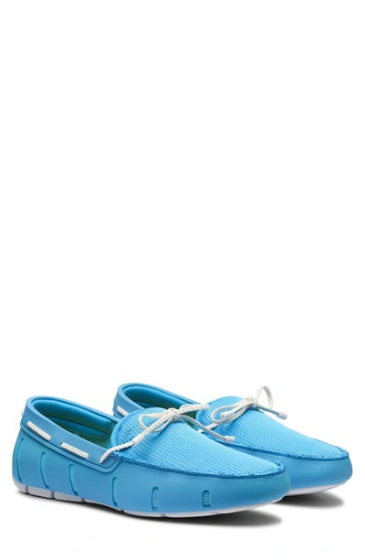 Shop Swims Lace Loafer In Aqua/ White