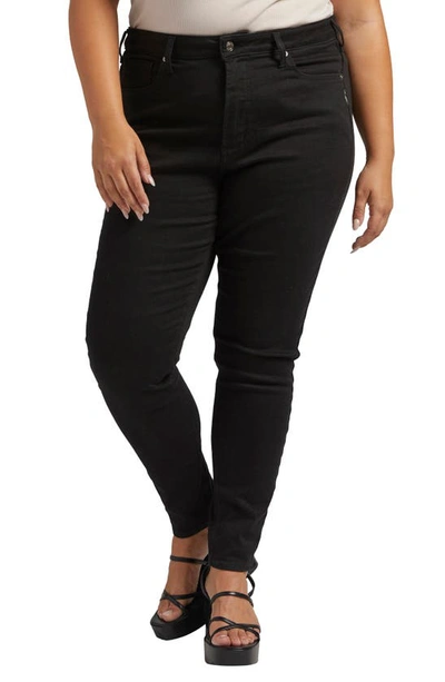 Shop Silver Jeans Co. Infinite Fit High Waist Skinny Jeans In Black