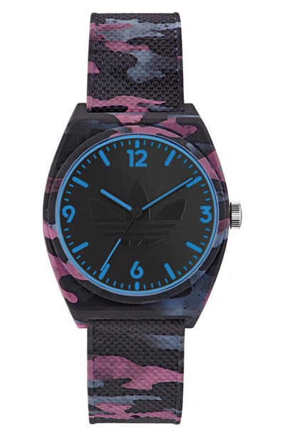 Shop Adidas Originals Project Two Resin Rubber Strap Watch, 38mm In Multi/ Black/ Multi