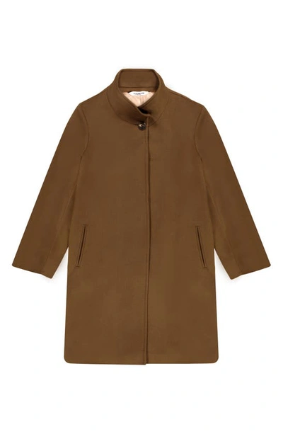 Shop Fleurette Stand Collar Cashmere Coat In Vicuna