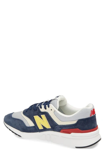 Shop New Balance 997 H Sneaker In Natural Indigo/ Team Red