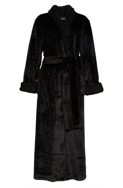 Shop Natori Plush Robe In Black