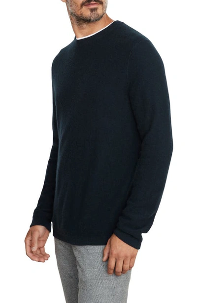 Shop Vince Boiled Cashmere Crewneck Sweater In Coastal Blue
